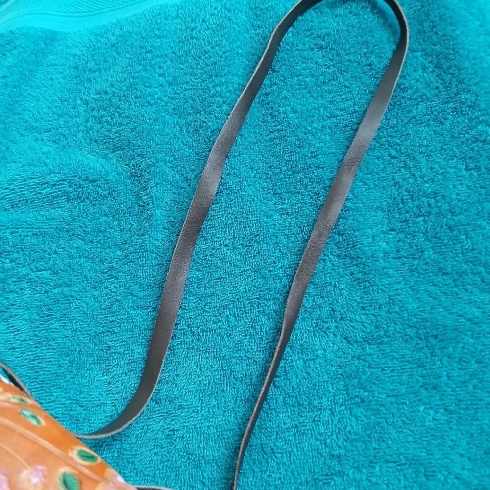 70s Leather Tooled Bag Floral Mini Crossbody Bag Baja Retro Cowgirl Boho - Picture 8 of 9